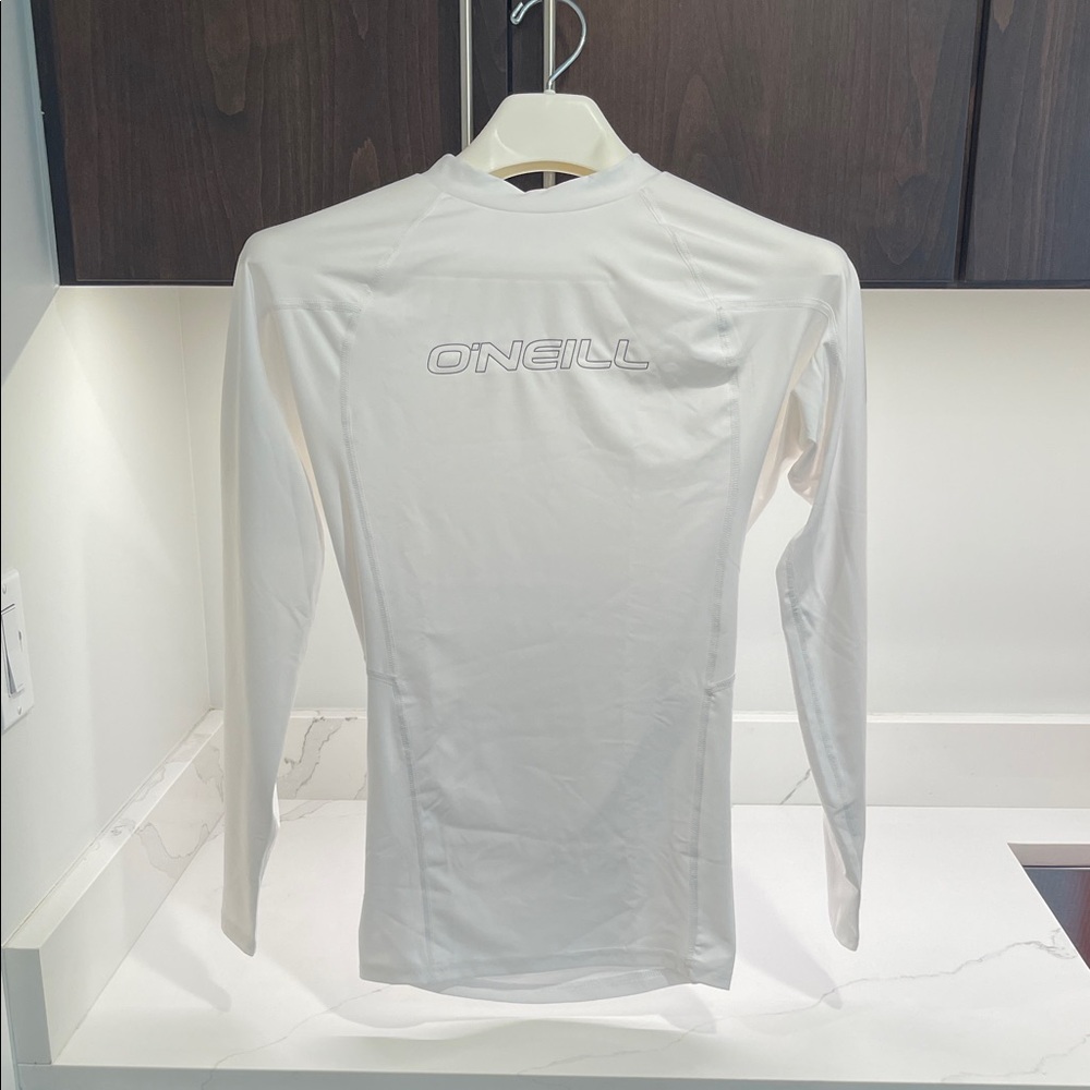 O'Neill White Long Sleeve UPF 50 Swim Top.